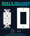 Components of 10 Pack GFCI Outlet 20 Amp With LED Indicator Tamper Resistant GFCI Receptacle UL Listed Includes Wall Plate And Screws