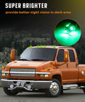 Chevy Silverado 1500 Cab Roof Marker Light Kit With Clear Cover And Wire Pack Plug And Play T10 5050 SMD Green Lights