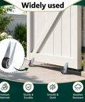 Two Pack Heavy Duty Gate Wheels That Slide Smooth As Butter Using A Door Bottom Pulley Mechanism With Robust Directional Casters For Hassle Free Wooden Gate Adjustments Trusted Diy Fix attached to a garden gate.