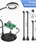 Magnetic Helping Hands Soldering Station No Fuss Setup With 10X Magnifying Glass And Light Four Flexible Arms PCB Holder