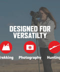Person using Lightweight Monopod Shooting Stick With Removable Cradle And Padded Grip 22 To 61 Inch Adjustable Aluminum Rifle Rest