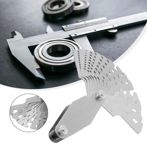 Pro Grade Stainless Steel Thread Pitch Gauge Set With 30 Degree TR30 T Thread Gauge for precise measurement, laser marked.