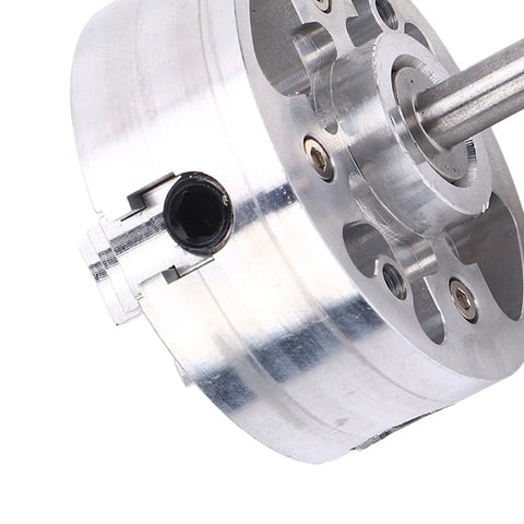 Close-up of 4 Jaw Lathe Chuck Set For Mini Lathe Alloy Steel Self Centering Wood Turning Chuck With Connecting Rod Wrench Heavy Duty