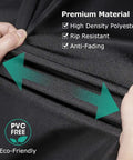 Close-up of black Waterproof Picnic Table Cover 70/72 Inch With Bench Covers showing high-density polyester material.