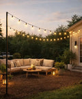 14 Ft Beefy Modular Ground Mount Pole Kit With Drive In Install No Digging Or Concrete, string lights on galvanized steel pole