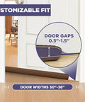 Ciieyuo all-weather door draft stopper, brown fabric; universal under-door seal for 30–36 in doors.