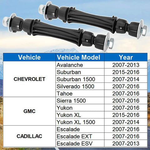 Beefed-Up Front Sway Bar Link Replacement for 2007-2016 Silverado 1500 Tahoe Escalade Yukon Sierra 1500 Yukon XL 1500 Durable Steel Ball Joints Easy Install Fits K700432 25918049, pair