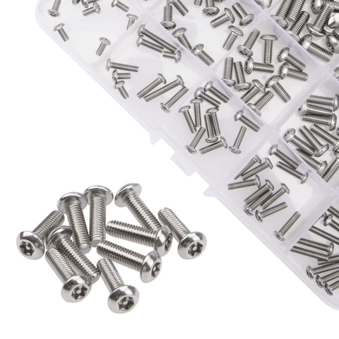 304 Stainless Steel Button Head Torx Security Screws Tamper Resistant Assortment Kit 150 Pcs M3 M4 M5 Includes T10 T20 T25 Wrenches
