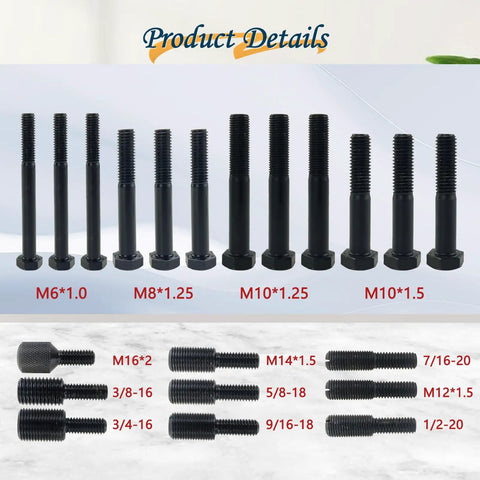 Heavy Duty Harmonic Balancer Puller Tool Kit for Easy Crankshaft Pulley Removal and Steering Wheel Puller Set bolts sizes