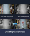 Outdoor WiFi Security Camera With 1080P Color Night Vision And Smart Spotlight IP67 Weatherproof showing night vision modes