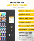 Beverage And Snack Combo Vending Machine For Businesses With Credit Card Reader Bill And Coin Acceptor Refrigerated