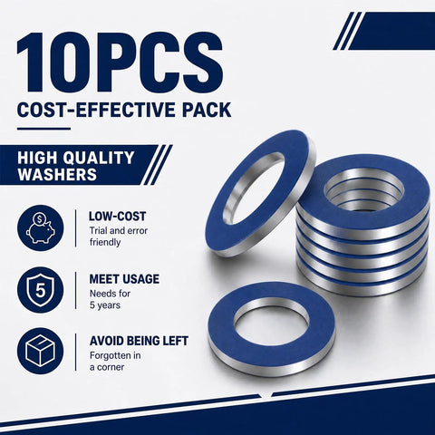 Heavy Duty Aluminum Oil Drain Plug Gasket Washer M12 Crush Washer For Toyota 10 Piece Set Durable High Temp Sealing Kit For No Leak Performance And Everyday Car Care, 10 pcs