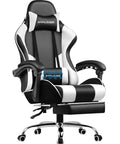 All Day Comfort Gaming Chair With Footrest And Lumbar Support, Height Adjustable, 360 Degree Swivel Seat, Pearl White