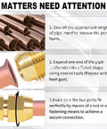 Brass Flare Tube Fittings Set Three Eighths Inch Male Flare To One Quarter Inch NPT Male Half Union Gas Adapters Six Pack versatile brass pipe fittings shown with copper tube connection steps