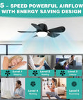 Socket Fan Light 20 Inch Ceiling Fan With Lights, 5 Speed, E26 E27 Base, shown installed in a modern living space