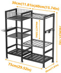 Heavy Duty Garden Tool Organizer Rack With Slick Storage Hooks And Multi Shelf Design For Garage Yard Shed Or Workshop dimensions labeled