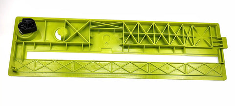 Throat Plate Replacement For RTS12 RTS23 Table Saw With Part Number 089240035702 showing yellow durable construction