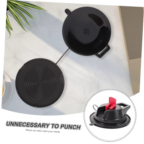 Top view of Heavy Duty Camping Cup Anchor With Suction Cup Hanger for tents, car, and RV, showing ABS material and sucker design.