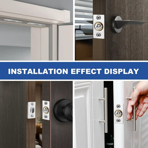 Heavy Duty Ball Catch Latch Set For Top Of Doors And Closets, All Metal Construction With Rust Proof And Slam Proof Mechanism, installed view