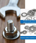 260 Piece Stainless Steel Flat Washer Set With Fender Washers M3 To M20 0.5mm Thick Assortment Gaskets For Bolts And Screws Industrial DIY Kit For Home Workshop And General Hardware Projects, washers on bolt