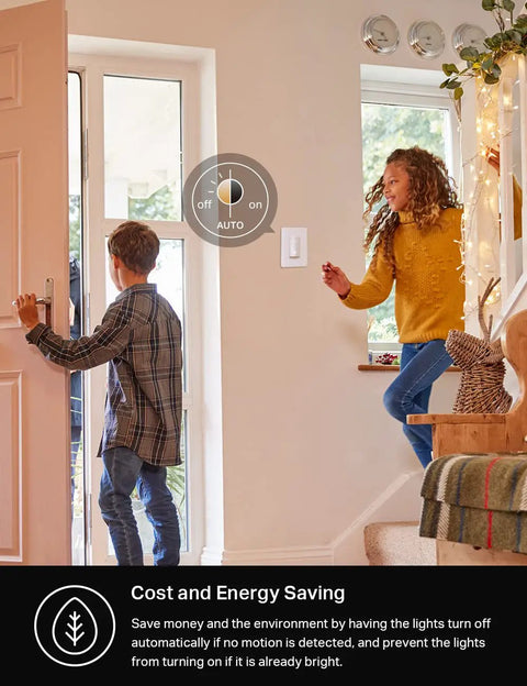 Family using Smart Motion Sensor Light Switch With WiFi For Single Pole Circuits Requires Neutral Wire 2.4GHz WiFi Works With Alexa