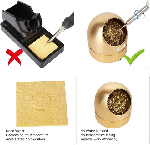 Ultimate Soldering Tip Cleaner Wire And Holder Set With Soft Coiled Brass Includes 3 Cleaning Wires And 1 Holder Smokeless Tip Cleaner For Soldering Irons No Water Needed Improves Tip Temperature Retention And Work Efficiency