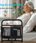 Bed Rails For Old Folks And Seniors With Adjustable Height Under Mattress Bed Guard With Storage Pocket Non Slip Foam Portable