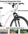 26 Inch Mountain Bike For Women And Men With 18 Speed Steel Frame And Suspension Fork V Brakes All Terrain MTB Bicycle