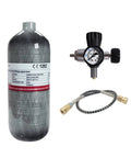 Carbon Fiber 4500 Psi Air Tank 2L PCP Tank With Regulator Gauge For Paintball And Scuba, Heavy Duty Filling Station with valve.