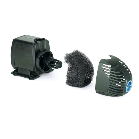 Ultra 400 GPH Submersible Pond Pump With Mag Drive No Hassle Setup Easy Maintenance disassembled view with parts