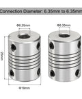 5 Pack Aluminum Alloy Shaft Couplings 6.35mm To 6.35mm Flexible Motor Coupler For CNC Machines And 3D Printers