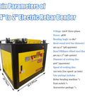 Badass Heavy Duty Electric Rebar Bender Automatic Hoop Bending Machine Built Tank Tough For Quarter To Two Inch Round Steel Bars on display.