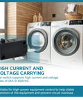 2 Pack Micro Switch With Pin Plunger Snap Action, 25A At 250VAC, Replacement For Home Appliances Like Air Fryers, Power Tools And Industrial Control Systems, Compatible With V7-1Z29E9 next to a washing machine and dryer setup showcasing high power usage capabilities