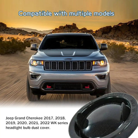 Headlight Dust Cover Cap For Jeep Grand Cherokee WK 2017 2022 Replacement Rubber Seal Protect Headlamp Housing Waterproof Debris Shield for Jeep in desert