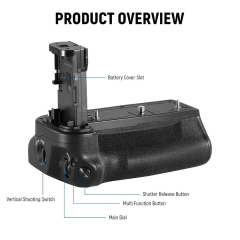 Product overview of Battery Grip Upgrade For BG R10 For Canon EOS R5 R5C R6 R6 Mark II Mirrorless Cameras Runs On LP E6 Series Batteries