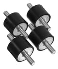 Heavy Duty Rubber Vibration Reduction Mounts For Equipment, Shock Absorber Isolators For Fitness Gear, HVAC Units, Bicycles And Air Compressors, Built Tough To Damp Vibration And Prevent Deformation, black rubber studs