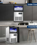 Commercial Ice Maker Machine Delivers 110 Lbs Per Day With Undercounter Or Freestanding Design 22 Lbs Storage Bin Stainless Steel Self Cleaning Quiet Operation Pro Grade For Home Bar Restaurant Coffee Shop installed in kitchen