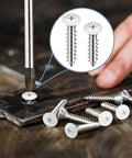 120 Piece Size Eight White Wood Screws Set For Self Tapping And Wall Plates With Pan Head Truss Screws For Woodworking DIY Projects
