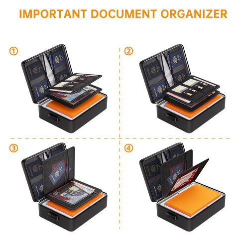 5200F Fireproof And Water Resistant Document Organizer With Lock Eight Layer Heat Insulated Safe Box for papers