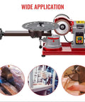 Rock Solid Circular Saw Blade Sharpening Station With 370W Heavy Hitter Motor And 2850RPM rotary angle; precision grinding setup.