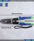 5 Blade Beefed Up Sheet Metal Crimper For HVAC Ductwork And Stove Pipes Heavy Duty Gutter Crimping Tool with size dimensions