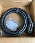 Premium Sae J1772 Level 2 Electric Vehicle Charging Cord Upgrade Your Daily Routine With This Rugged Fifty Amp Replacement Cable Measuring Twenty Five Feet in a box.