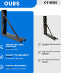 Heavy Duty Underbody Truck Toolbox Mounting Brackets Kit Welded Steel Bracket Set side view showing one-piece welded structure.