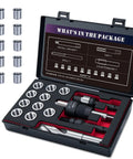 M14X1.5 Thread Repair Kit With Stainless Steel Inserts Ten Pieces Includes Drill Tap Counterbore Install Driver And Guides In An EVA Box