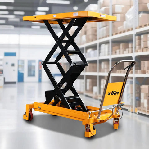 Heavy Duty Hydraulic Lift Table Cart With Foot Pump And Brake Casters 1760 Lbs Capacity Rises 59 Inches Manual Double Scissor Shop Workhorse For No Sweat Lifting And Solid Hauls