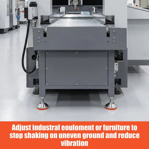 Four Pack Heavy Duty Adjustable Leveling Feet With M12 Thread And 2.36 Inch Base installed on industrial machine for stability