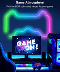 Lit RGB Neon LED Rope Light Waterproof Strip With Bluetooth App And Remote Control, Music Sync in gaming setup