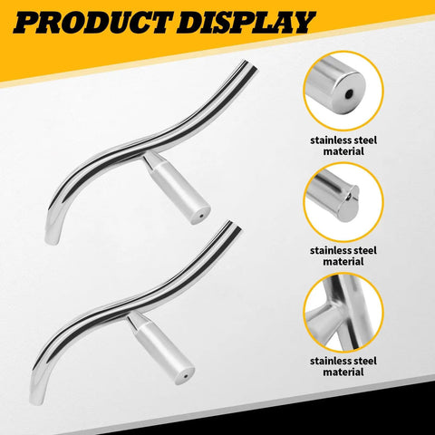 Curved Lathe Tool Rest With Five Eighth Inch Post For Bowl Turning On Wood Lathe, 12 Inch Length, stainless steel angled view