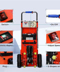 Heavy Duty Electric Stair Climbing Hand Truck With 660lb Capacity And Folding Design For Smooth Logistics Moving Of Furniture Effortlessly On Steps control panel features and motor.