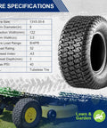 Two Pack 13x5.00-6 Turf Tires For Lawn And Garden Mower With 4PR Load Range Deep Traction Tread Not For Highway Use Tough For Yards